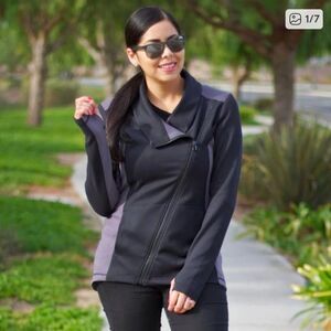 Cabi Dash Asymmetric Zip Up Workout Athletic‎ Athleisure Jacket Size Medium